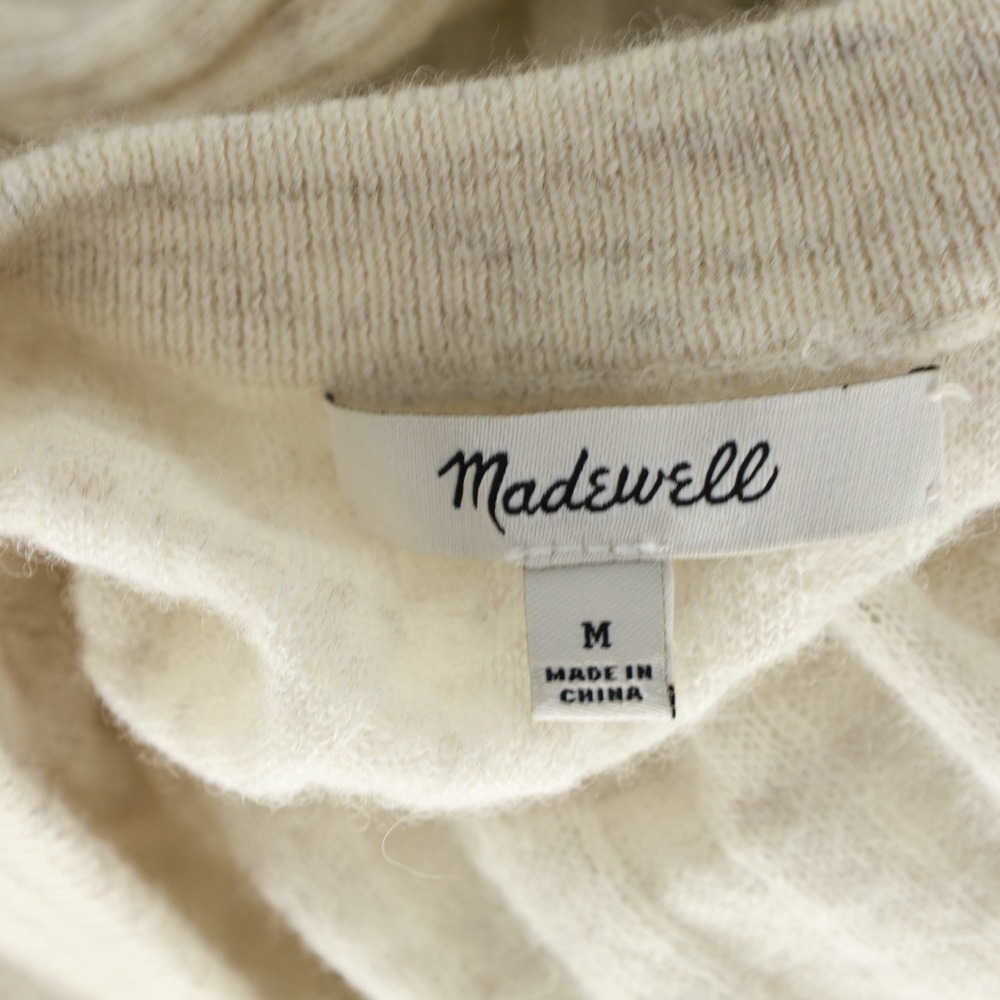 Madewell‎ Alpaca Blend Henley Sweater Ribbed Cream Medium Lightweight Slim Fit - Picture 7 of 8